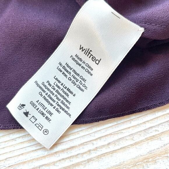 Wilfred Artizia Off The Shoulder Long Sleeve Blouse | Purple Size Small - Picture 3 of 7